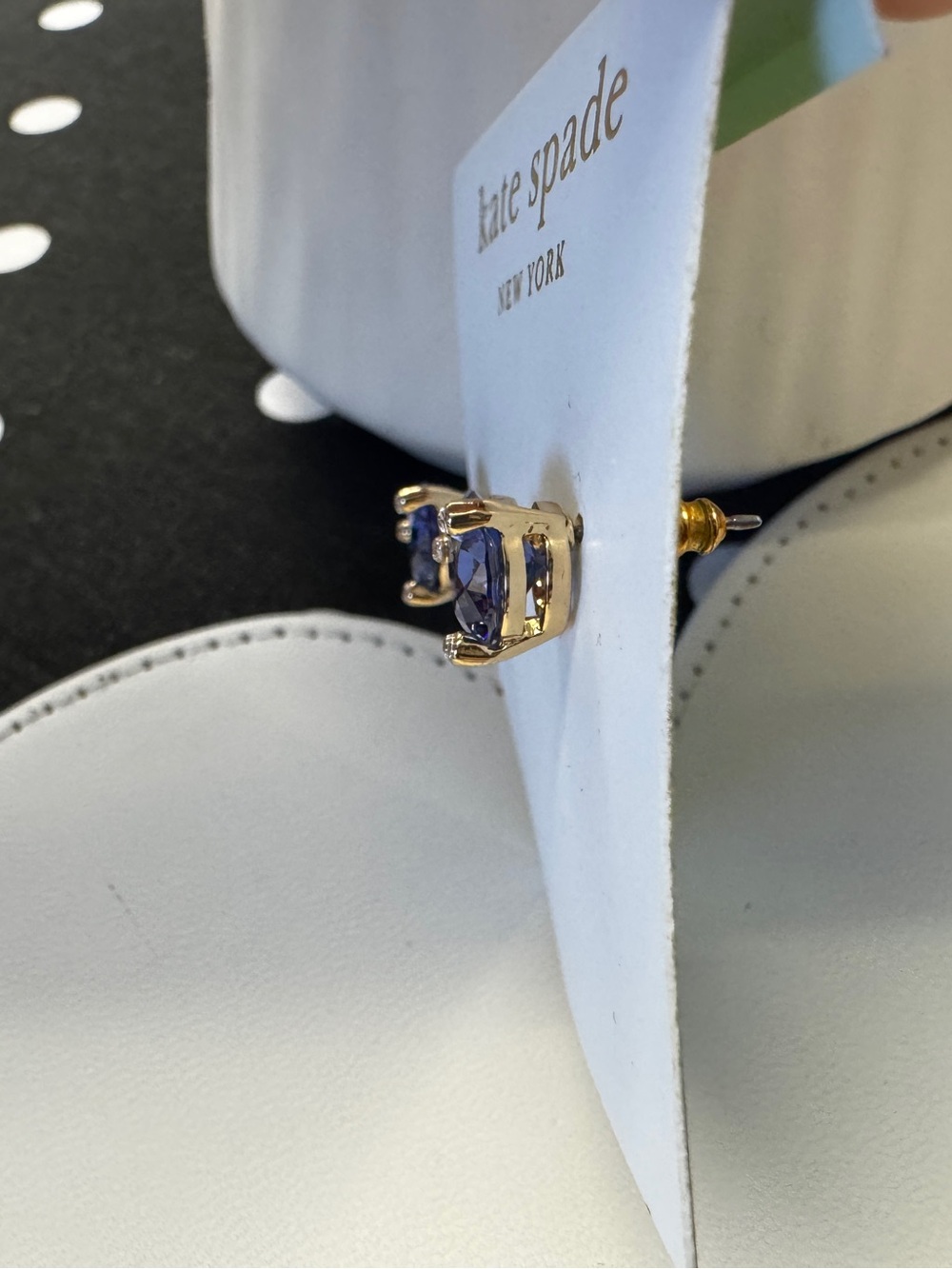 Stunning Kate Spade New York Deep Blue Crystal Stud Earrings - Picture 3 of 3